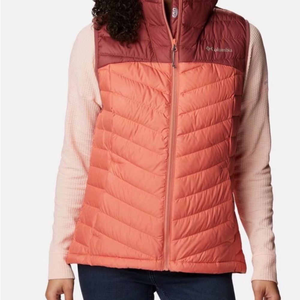 Columbia Women's Two-Tone Puffer Vest - Pink and Orange